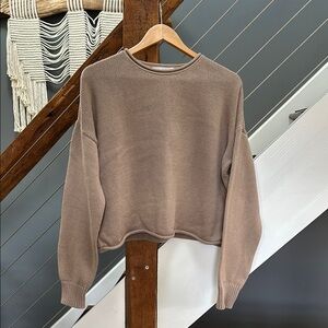 organic basics almond true knit sweater medium
